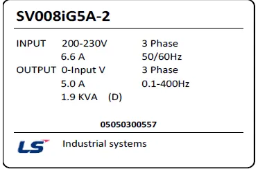 کاتالوگ، قیمت و خرید اینورتر LS مدل IG5A | مرکز برق