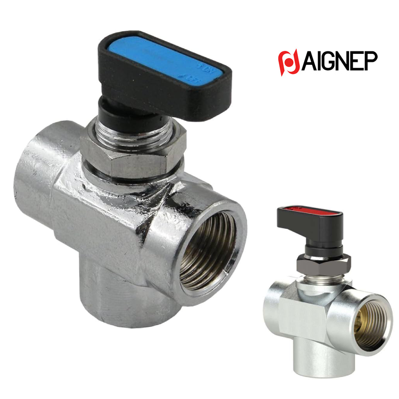 AIGNEP 3 Ways Valve_3_8 Inch کاتالوگ، لیست قیمت و خرید شیر صلیبی اگنپ برنجی | مرکز برق